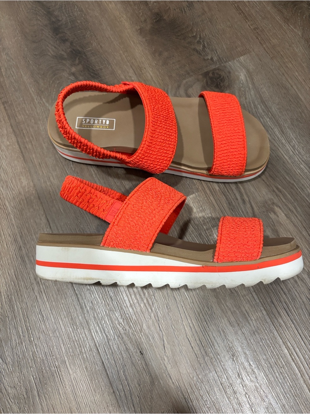 YellowBox. SportyB Tiffin Platform Sandal in Coral